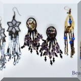 J131. 3 Pairs of beaded earrings. - $42 